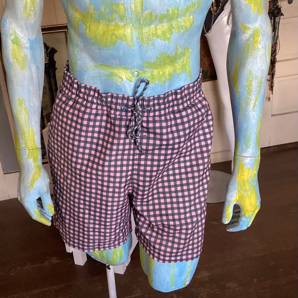 Good fellow gingham swim trunks